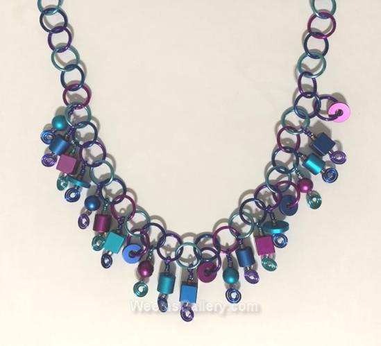 Anodized Aluminum Dangle Necklace by Carolyn Henderson
